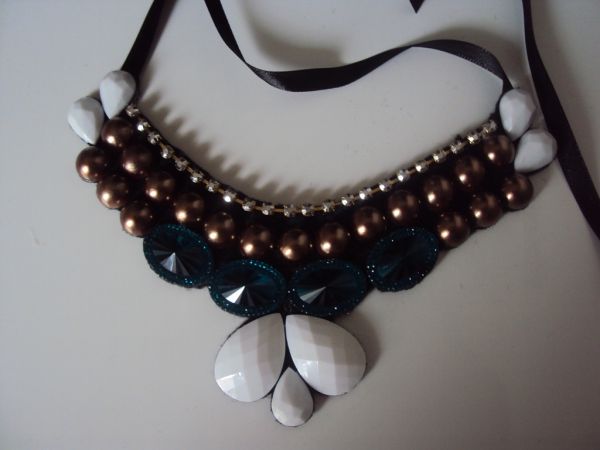 Maxi Colar - Marrom e Azul ( Cod23)