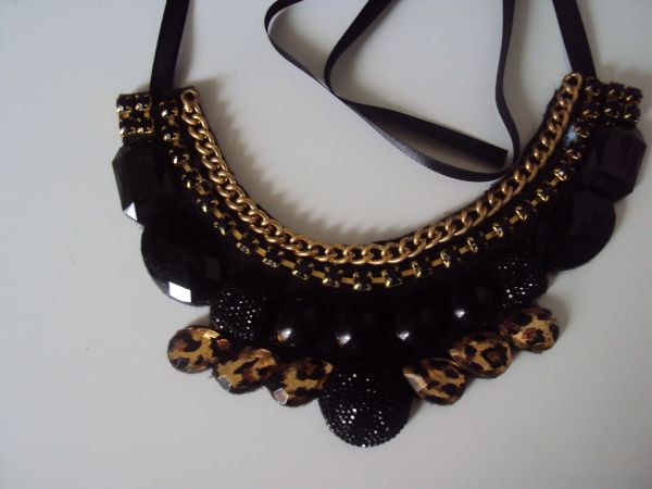 Maxi Colar - Preto oncinha (Cod21)